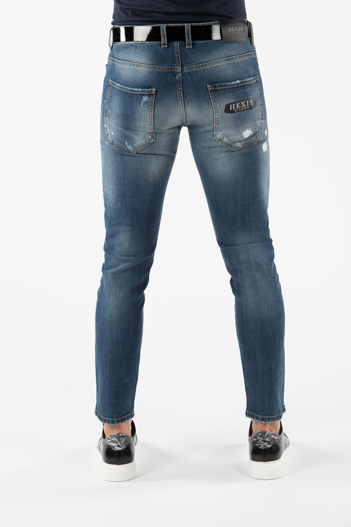 Jeans stratch con strappi back