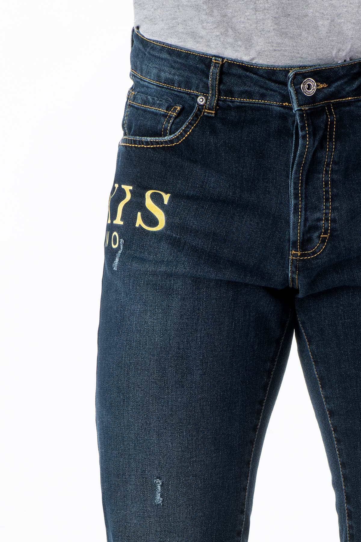 Jeans uomo con stampa hexis front